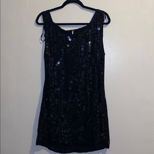New Free People Black Beaded Dress